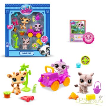 LPS G7-S1 Szafari gyári szett (zsiráf-majom-orrszarvú)